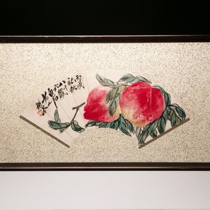 Qi Baishi 齊白石 (1864-1957) and Yu Feian 于非闇 (1889-1959): 'Peaches' and 'Birds on bamboo', ink and colour on paper and gold paper — photo 3