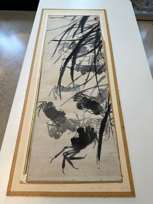 Qi Baishi 齊白石 (1864-1957): 'Crabs and floating grasses', ink on paper — 照片 1