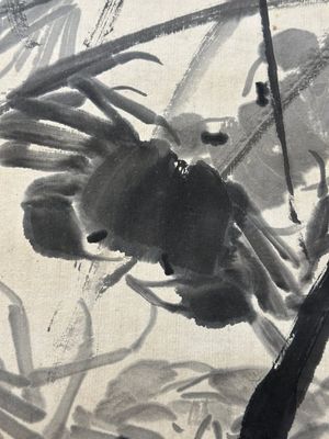 Qi Baishi 齊白石 (1864-1957): 'Crabs and floating grasses', ink on paper — 照片 6
