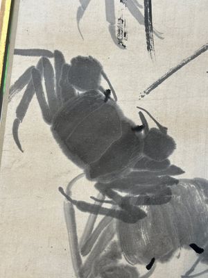 Qi Baishi 齊白石 (1864-1957): 'Crabs and floating grasses', ink on paper — 照片 7