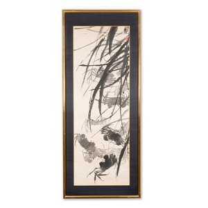 Qi Baishi 齊白石 (1864-1957): 'Crabs and floating grasses', ink on paper — 照片 1