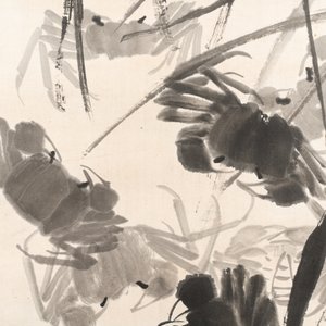 Qi Baishi 齊白石 (1864-1957): 'Crabs and floating grasses', ink on paper — 照片 5