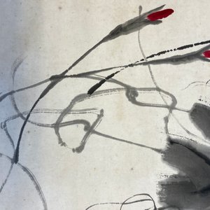Qi Baishi (1864 - 1957), ink and colour on paper, mounted as a scroll: 'Morning glories' — 照片 19
