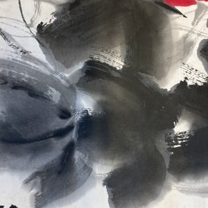 Qi Baishi (1864 - 1957), ink and colour on paper, mounted as a scroll: 'Morning glories' — 照片 26