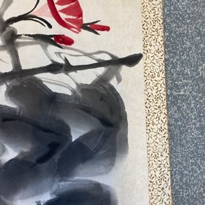 Qi Baishi (1864 - 1957), inkt en kleur op papier, als scroll gemonteerd: 'Klimmende winde' — foto 30