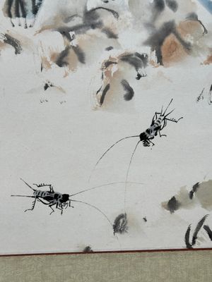 Qi Liangchi 齊良遲 (1921-2003): 'Butterfly, crickets and flowers', ink and colour on paper — foto 8