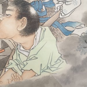 Qian Huian (1833-1911), encre et couleurs sur papier, 19ème: 'Fugui shoukao, d'après Wen Anguo' — photo 11