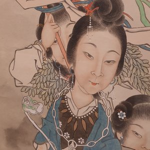 Qian Huian (1833-1911), encre et couleurs sur papier, 19ème: 'Fugui shoukao, d'après Wen Anguo' — photo 9