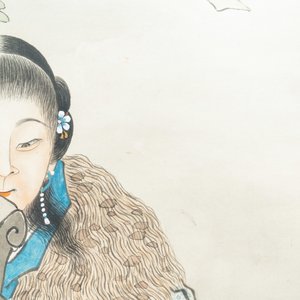 Qian Huian (1833-1911), encre et couleurs sur papier: 'Fugui shoukao, d'après Wen Anguo', 19ème — photo 6