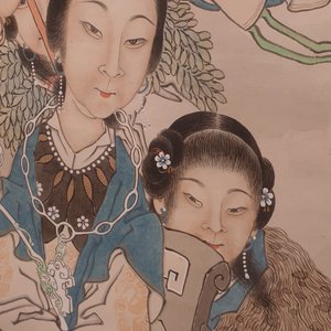 Qian Huian (1833-1911), ink and colour on paper, 19th C.: 'Fugui shoukao, after Wen Anguo' — photo 10