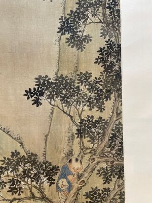Qian Huian 錢慧安 (1833-1911): 'Playing boys', ink and colour on silk, 19/20th C. — foto 15