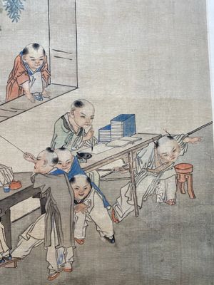 Qian Huian 錢慧安 (1833-1911): 'Playing boys', ink and colour on silk, 19/20th C. — foto 20