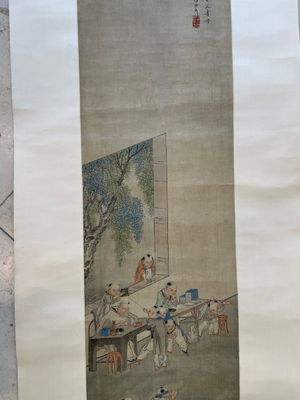 Qian Huian 錢慧安 (1833-1911): 'Playing boys', ink and colour on silk, 19/20th C. — foto 27