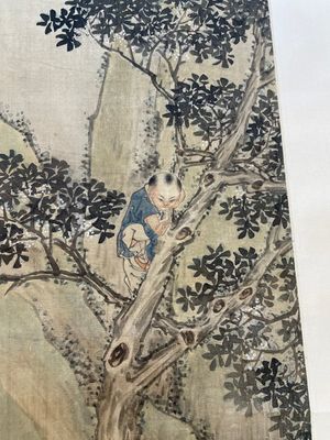 Qian Huian 錢慧安 (1833-1911): 'Playing boys', ink and colour on silk, 19/20th C. — foto 9