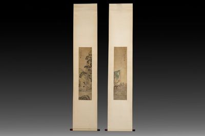 Qian Huian 錢慧安 (1833-1911): 'Playing boys', ink and colour on silk, 19/20th C.