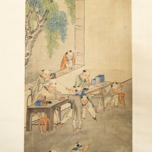Qian Huian 錢慧安 (1833-1911): 'Playing boys', ink and colour on silk, 19/20th C. — foto 2