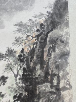 Qian Songyan 錢松嵒 (1899-1986): 'Landschap met moderne gebouwen', inkt en kleur op papier, gedateerd 1974 — foto 5