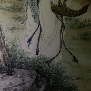 Qiu Qiyun, He Dunren, Chen Shoumei (China, 20e eeuw): drie werken, inkt en kleur op papier, in lijst — foto 26