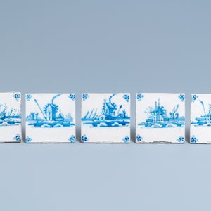 Quarante carreaux en faïence de Delft en bleu et blanc, 18ème — photo 9