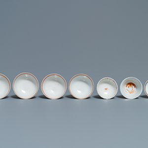 Quatorze tasses et neuf soucoupes en porcelaine de Chine en rouge de fer et doré, Kangxi/Qianlong — photo 13