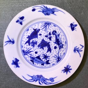 Quatre assiettes en porcelaine de Chine bleu et blanc, marque et époque de Kangxi — photo 6