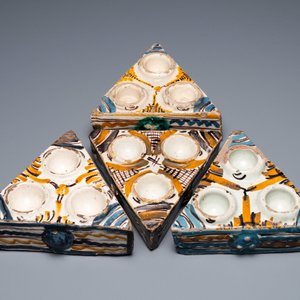 Quatre boîtes à épices polychromes, Talavera, Espagne, 18ème — photo 7