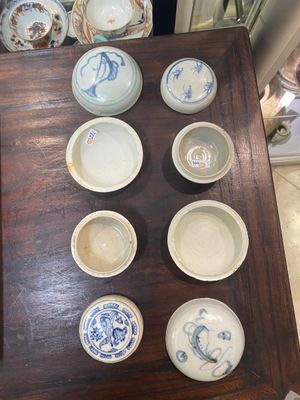 Quatre boîtes couvertes et quatre petites jarres en porcelaine de Vietnam ou d'Annam, épave de Hoi An, 15/16ème — photo 8