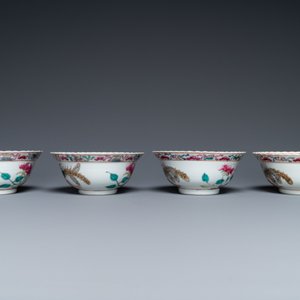 Quatre bols en porcelaine de Chine famille rose pour le marché Straits ou Peranakan, 19ème — photo 3