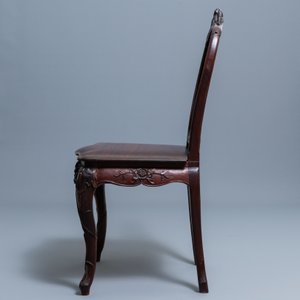 Quatre chaises en bois aux dos ajourés, Macao ou colonies portugaises, 19ème — photo 21