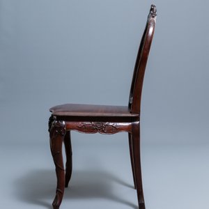 Quatre chaises en bois aux dos ajourés, Macao ou colonies portugaises, 19ème — photo 9