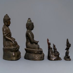 Quatre figures en bronze, Chine et Tibet, 18/19ème — photo 5