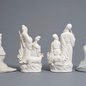Quatre groupes et figures en porcelaine blanc de Chine, 19/20ème — photo 4