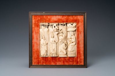 Quatre panneaux en os sculpté, atelier d'Embriachi, Italie, 15ème