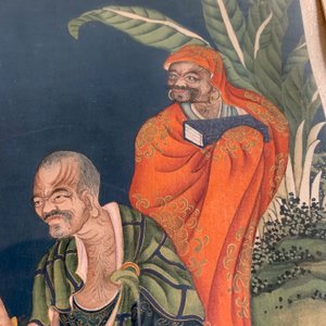 Quatre peintures chinoises d'immortels, encre et couleurs sur papier, 19ème — photo 12