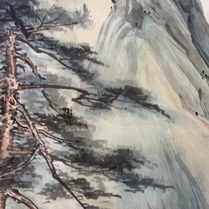Quatre peintures rouleaux sur papier formant un paysage, Chine, 20ème — photo 23