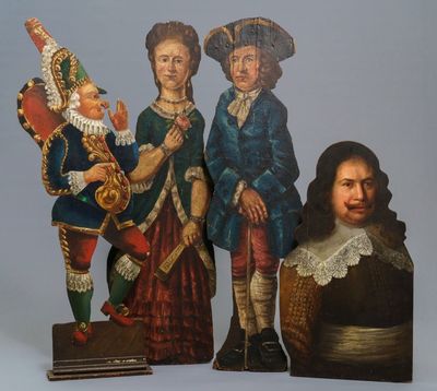 Quatre personnages en bois peint, Pays-Bas, 18ème