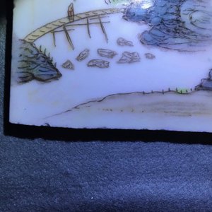 Quatre plaques de forme carré en porcelaine de Chine qianjiang cai, 20ème — photo 15