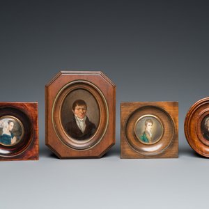 Quatre portraits miniatures, Angleterre et/ou France, 18/19ème — photo 2