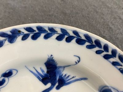 Quatre soucoupes en porcelaine de Chine en bleu et blanc, ancienne collection d'Auguste le Fort, Kangxi — photo 5