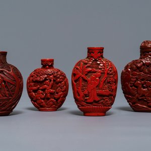 Quatre tabatières en laque de Chine, 19/20ème — photo 1