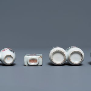 Quatre tabatières en porcelaine de Chine famille rose, 19ème — photo 4