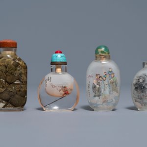 Quatre tabatières en verre peinte à l'intérieur, Chine, 19/20ème — photo 2