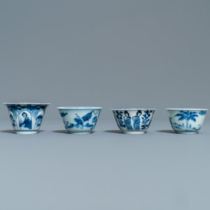 Quatre tasses et soucoupes en porcelaine de Chine en bleu et blanc, Kangxi — photo 6