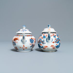 Quatre théières couvertes en porcelaine de Chine de style Imari, Kangxi — photo 3