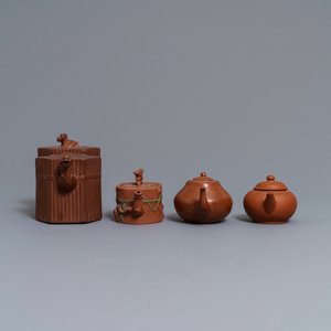 Quatre théières en grès de Yixing, Chine, 19/20ème — photo 4