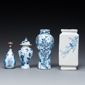 Quatre vases en porcelaine de Chine en bleu et blanc, Kangxi et postérieur — photo 5
