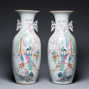 Quatre vases en porcelaine de Chine famille rose, 19/20ème — photo 8