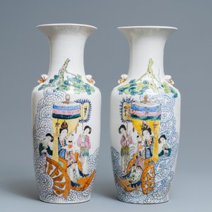 Quatre vases en porcelaine de Chine famille rose et qianjiang cai, 19/20ème — photo 8