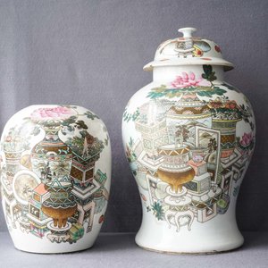 Quatre vases en porcelaine de Chine qianjiang cai, 19/20ème — photo 13