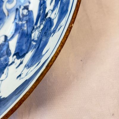 A Chinese blue and white 'Ba Xian Zhu Shou 八仙祝壽' dish — 照片 14